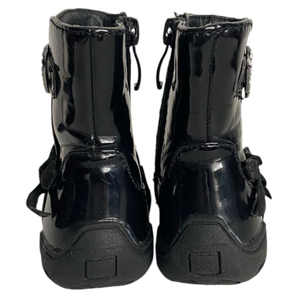 Launch Footwear Toddler Girls Zip-Up Patent Leather Winter Boots Black Size 6 - Picture 5 of 7